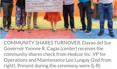 Province of Davao del Sur receives over P21.5M community shares from Hedcor